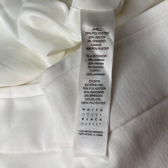 White House Black Market The Slim Boot Pants Ecru Cream White Size 14R New - Picture 10 of 12